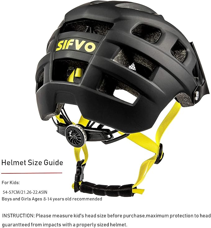 Kids Bike Helmet, SIFVO Kids Helmet 8+ Boys and Girls Bike Helmet with Cool Visor, Bike Helmets for Kids, Youth Bike Helmet Kids Mountain Bike Helmet Lightweight and Sturdy【55-58cm】-CubbioJoy