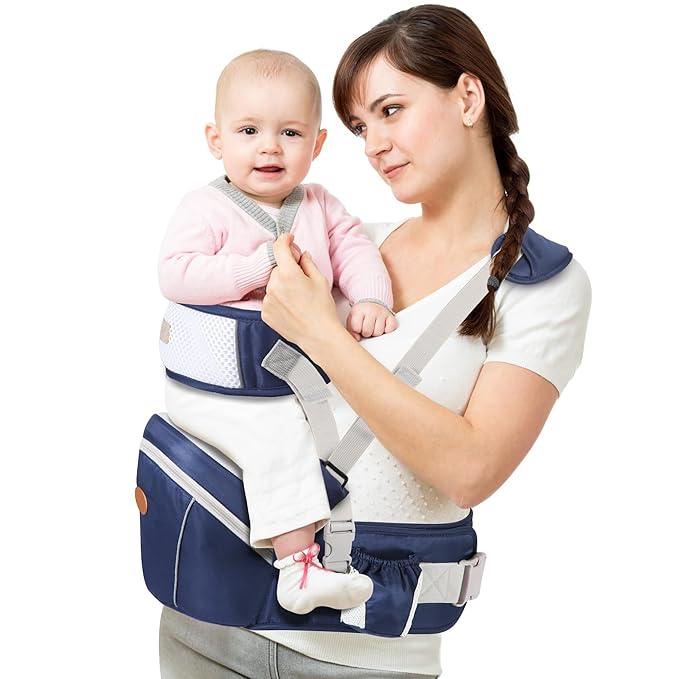 Baby Hip Seat Carrier, Ergonomic Waist Stool for Child Infant with Adjustable Strap Pocket Soft Base, Baby Hip Carrier for Newborns & Toddlers-CubbioJoy