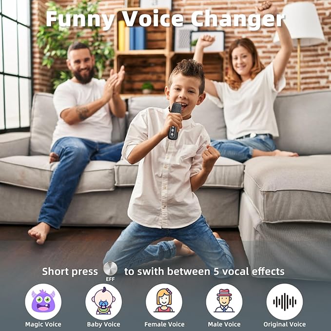 Karaoke Machine for Kids Adults - Portable Bluetooth Speaker with 2 Wireless Microphones, Singing Machine for Home Party, Birthday Gifts for Girls Boys Ages 4, 5, 6, 7, 8, 9, 10, 11, 12+ Years Old-CubbioJoy