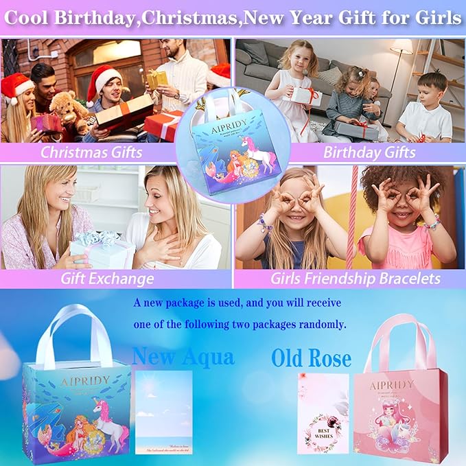 AIPRIDY Charm Bracelet Making Kit,Unicorn Mermaid Crafts Gifts Set Can Inspires Imagination and Creativity,Jewelry Making Kit Perfect Gifts for Girls 5-12 Years Old (84 Pieces)-CubbioJoy