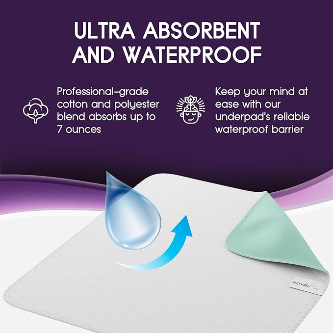 Incontinence Bed Pads - 4 Pack Reusable Waterproof Sofa, Mattress Protectors - Highly Absorbent, Machine Washable - for Children, Pets and Seniors - Assorted Colors (36" x 42" - 4 Pack - Multi Color)-CubbioJoy