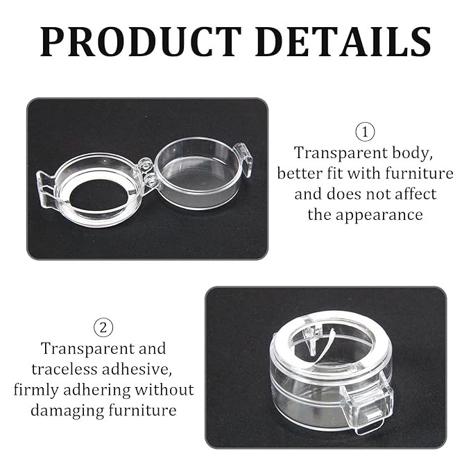 2 Pack Deadbolt Child Safety Lock Cover - Child Proof Deadbolt Cover & Door Knob Protector, Deadbolt Lock Cover for Kids, Prevents Accidental Locking (Fits Standard Locks) (Transparent)-CubbioJoy