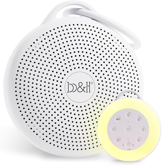 b&h Portable White Noise Machine with Night Light - Sound Machine for Baby, Bluetooth Speaker, 24 Soothing Sounds, 9 Colors Light, Timer, Rechargeable Sleep Machine for Home and Travel-CubbioJoy