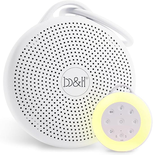 b&h Portable White Noise Machine with Night Light - Sound Machine for Baby, Bluetooth Speaker, 24 Soothing Sounds, 9 Colors Light, Timer, Rechargeable Sleep Machine for Home and Travel-CubbioJoy
