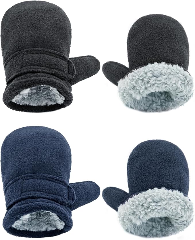 BAVST Baby Toddler Winter Mittens Girls Warm Fleece Lined Gloves Kids Sherpa Lined Mittens for Boys-CubbioJoy