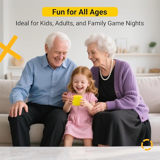 4-in-1 Handheld Tic Tac Toe Game Portable Electronic Board Games for Kids & Adults, Travel Fun & Memory Growth Gift, Orange-CubbioJoy