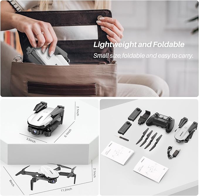 Drone With Camera 1080P for Kids And Adults, RC Quadcopter with Altitude Hold, Mini Drone With One Key Start, Waypoint Fly, Headless Mode, 3D Flip, 3 Speeds, Remote Control Drone for Beginners-CubbioJoy