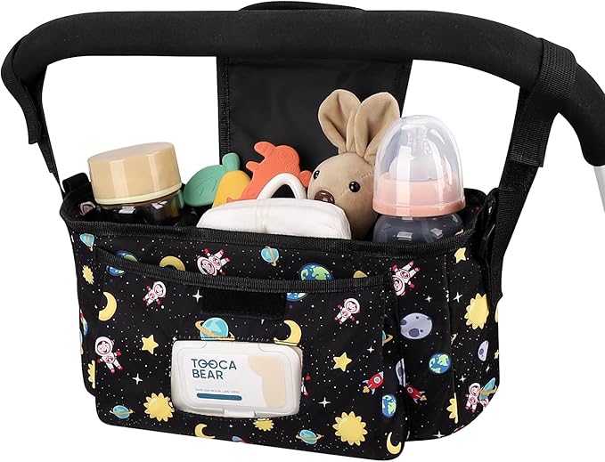 Accmor Universal Stroller Organizer with Insulated Cup Holder and Shoulder Strap, Stroller Bag Caddy Organizer Stroller Accessories for Uppababy, Baby Jogger, Nuna, Doona, Britax Strollers-CubbioJoy