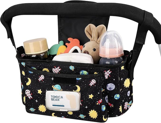 Accmor Universal Stroller Organizer with Insulated Cup Holder and Shoulder Strap, Stroller Bag Caddy Organizer Stroller Accessories for Uppababy, Baby Jogger, Nuna, Doona, Britax Strollers-CubbioJoy