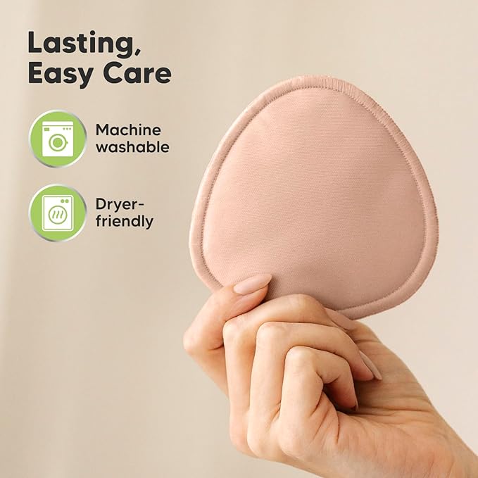 14-Pack Organic Nursing Pads - Washable Breast Pads for Breastfeeding, Nursing Bra Nipple Pads for Breastfeeding, Pumping Bra Reusable Breast Pads, Maternity Breastfeeding Bra Pads (Neutrals, L 4.8")-CubbioJoy