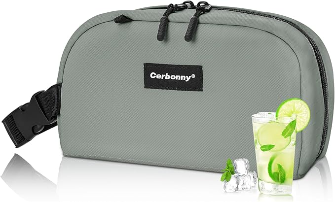 CERBONNY Small Cooler Bag Freezable Lunch for Work School Travel,Leak-proof Bag,Small Insulated For Kids/Adults,Freezer Bags,Freezable Snack Bag,Mini Fit Yogurt Gray-CubbioJoy