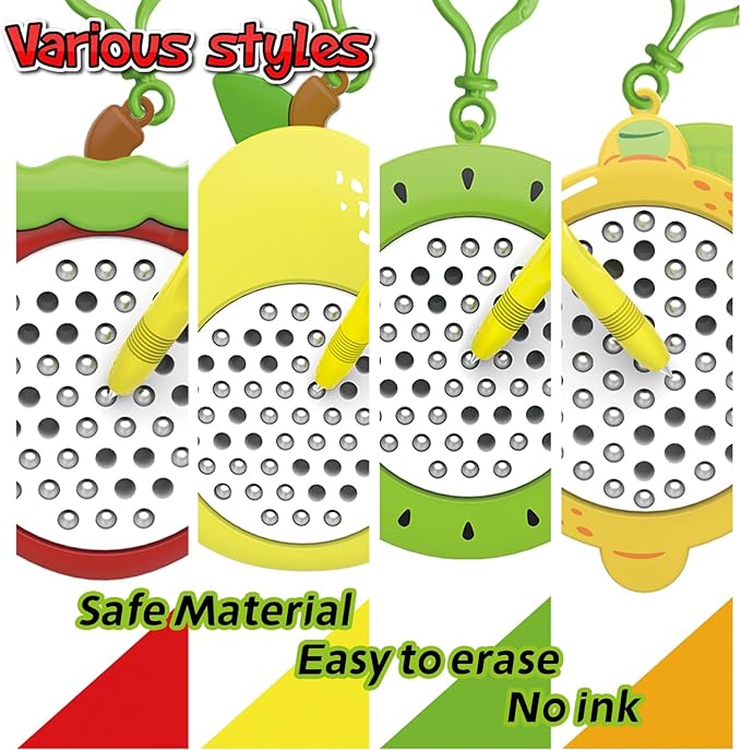 1PCS Strawberry Magnetic Drawing Board for Kids & Toddlers with Beads and Magnet Stylus Pen - Magnetic Travel Toy for Airplane & Car Ride Activities for Kids-CubbioJoy