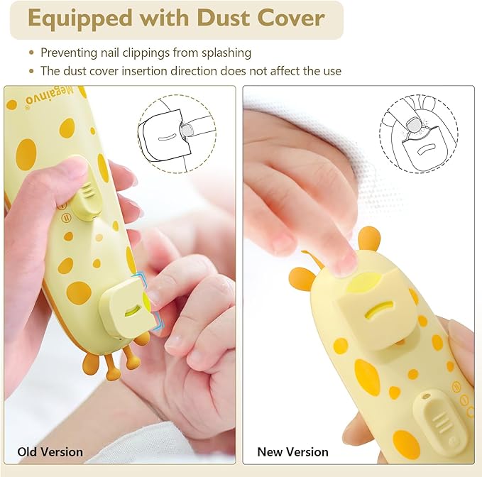 Baby Nail Trimmer Electric Baby Nail File with Light 10 Grinding Heads Safe Quiet Baby Nail Grooming Care Kit for Newborn Infant Toddler Toes Fingernails - Orange-CubbioJoy