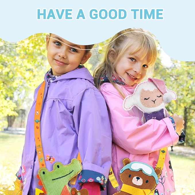 Avenir Sewing Kit for Kids Birthday Gifts for Kids Aged 6 Corduroy Fabric With Shoulder Strap Safe Needles Pre-cut Felt Easy DIY Arts and Crafts for Boys and Girls Stuff No Mess with Full Instructions-CubbioJoy