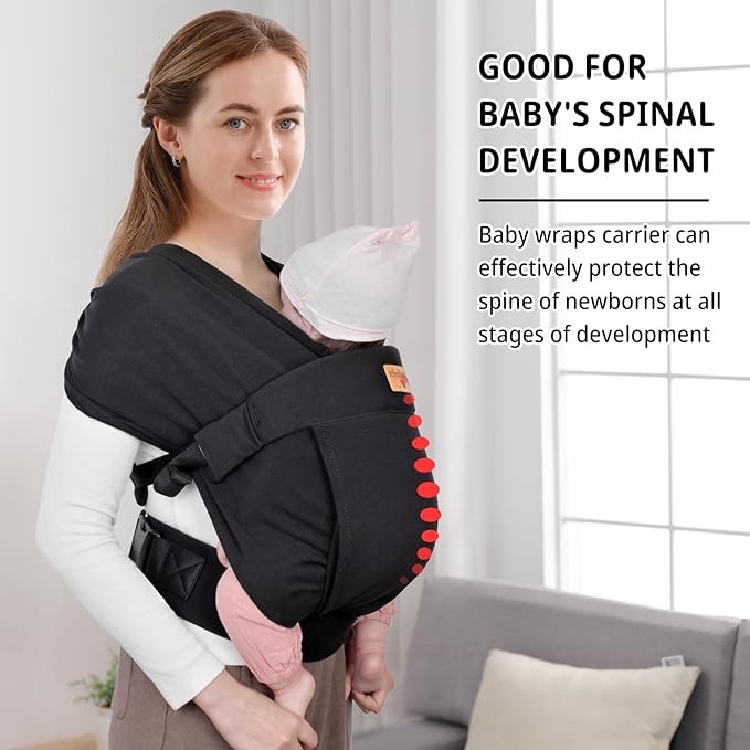 Baby Wraps Carrier Sling, Baby Carrier for Newborns and Toddlers,Skin-Friendly and Soft Front Baby Carrier Wrap Perfect Baby Gifts-CubbioJoy