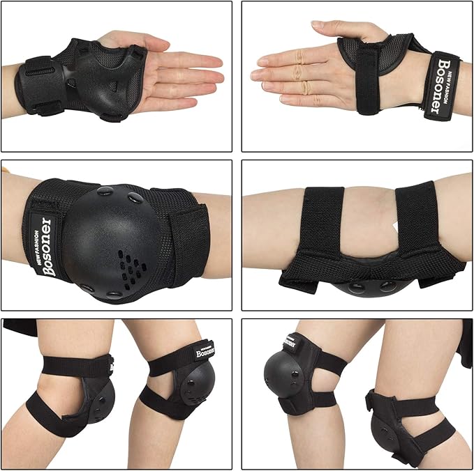 BOSONER Kids/Youth Knee Pad Elbow Pads for Roller Skates Cycling BMX Bike Skateboard Inline Rollerblading, Skating Skatings Scooter Riding Sports-CubbioJoy