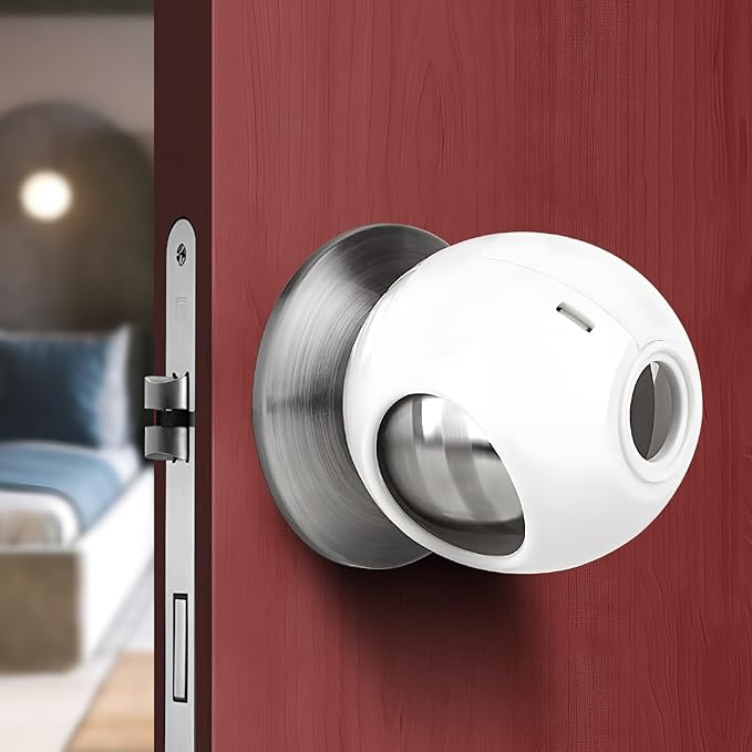 Child Proof Door Knob Covers 6 Pack Door Knob Safety Cover for Kids to Keep Kids from Opening Doors Baby Proof Door Knob Covers 2.7 Inch Large Diameter Child Safety Door Knob Cover Fit More Round Knob-CubbioJoy
