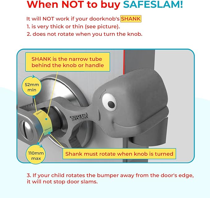 Baby Proofing Door Stopper, Door Pinch Guards Protect Child Fingers & PET Tails. Baby Safety Finger Protectors Prevent Pinch Injuries – Kids and Adults Love Whale Pinch Guard (Grey)-CubbioJoy