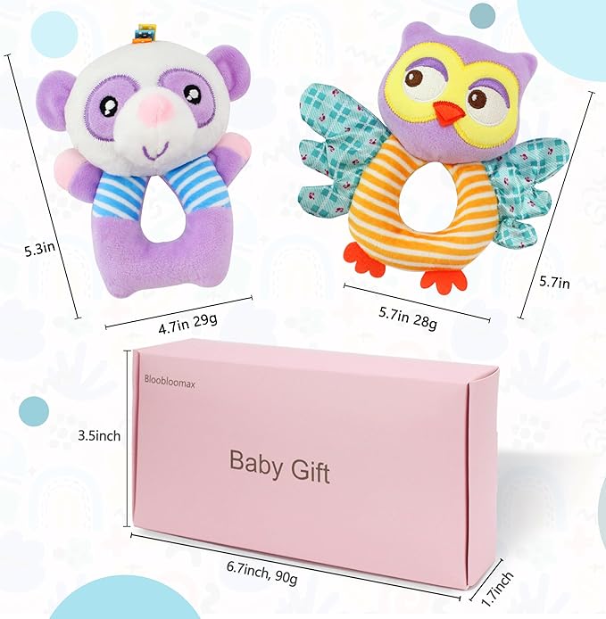 BLOOBLOOMAX Sock rattles for Babies 0-24 Months Baby Animal Foot Finder Educational Toys-CubbioJoy