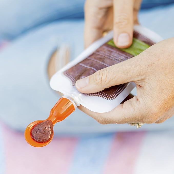 Infantino Couple a Spoons, Baby Food Pouch Toppers with Travel Case, No-Leak Spoons for Baby Puree Food, 2-Pack-CubbioJoy