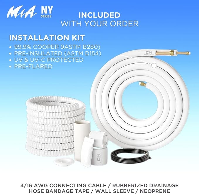 Cooper & Hunter 6,000 BTU 115V Single Zone Wall Mount Ductless Mini Split Air Conditioner & Heat Pump – 21.5 SEER2 – 16FT Installation Kit – R-410A Refrigerant Pre-Charged – Inverter-CubbioJoy
