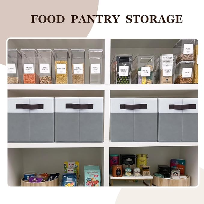 Criusia Closet Organizers and Storage Baskets - 6 Pack Shelf Organizer Bins with Handles - Clothes Storage Bins for Bedroom Nursery Home Closet Organization - Blanket Toy Storage Organizer-CubbioJoy