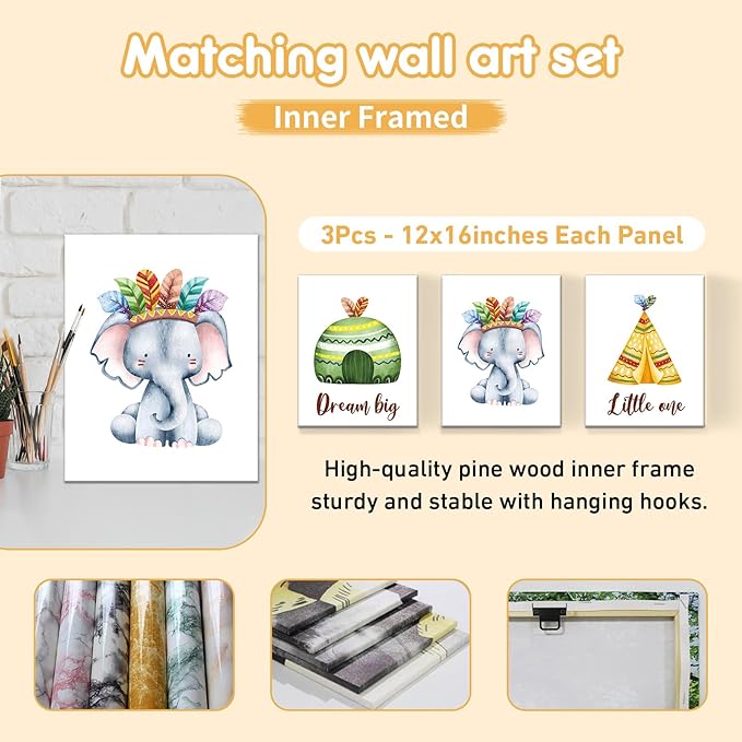 Custom Crib Bedding Set, 5 Pcs Customized Baby Crib Set with Name, Double Layer Baby Bedding Set for Girls Boys, Personalized for Nursery Infants Toddlers, Cute Animals-CubbioJoy