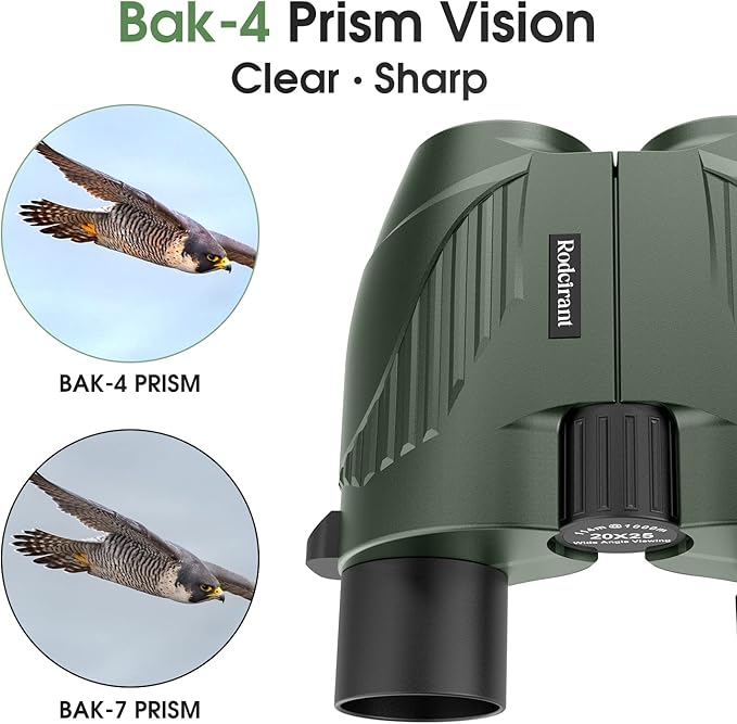 20X25 Compact Binoculars for Adults and Kids,Large Eyepiece Waterproof Binocular，Easy Focus Small Binoculars for Bird Watching,Hiking and Concert, Green-CubbioJoy