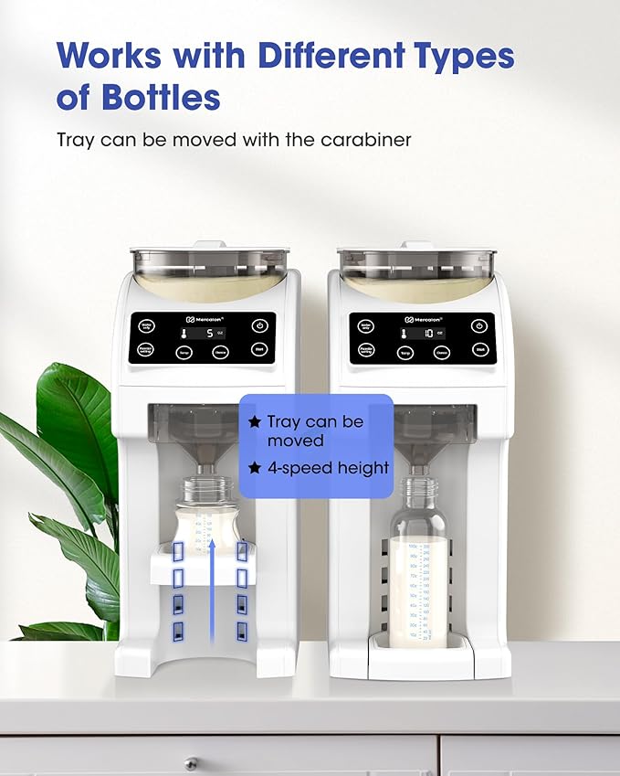 Instant Formula Maker, Fast and Customizable Formula Dispenser Machine with Accurate Temperature Control for Baby, Automatic Powder Blending for All Brands of Bottles and Formula, White-CubbioJoy