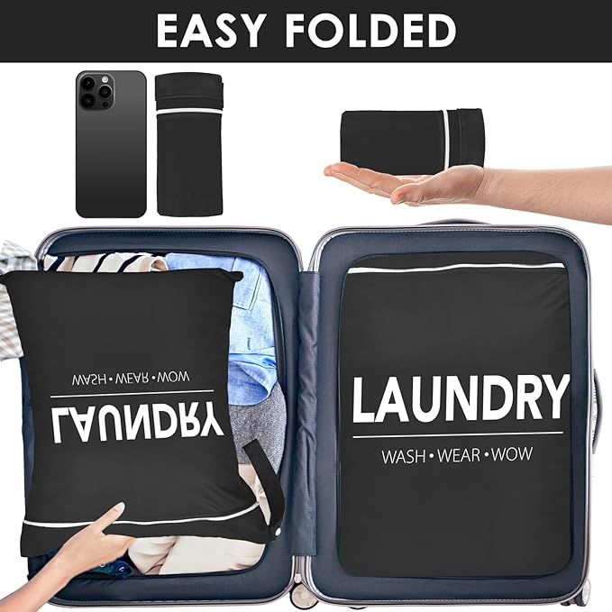 2 Pcs Large Travel Laundry Bag Waterproof Wet Dry Bag Washable Dirty Clothes Bag for Gym Clothes Laundry Wet Clothes Swimming Yoga-CubbioJoy