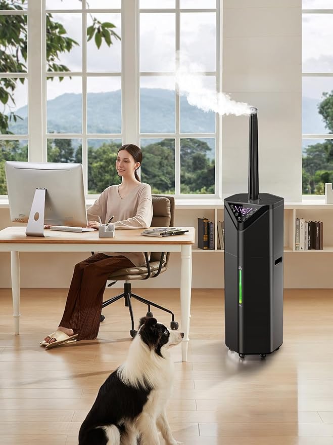 5Gal Humidifiers for Bedroom Large Room 2800 sq ft, 19L Quiet Humidifiers for Large Room, Floor Humidifier with 6 Mist Mode & Auto 180°Mist Tube for Home Whole House School Office Commercial Plants-CubbioJoy