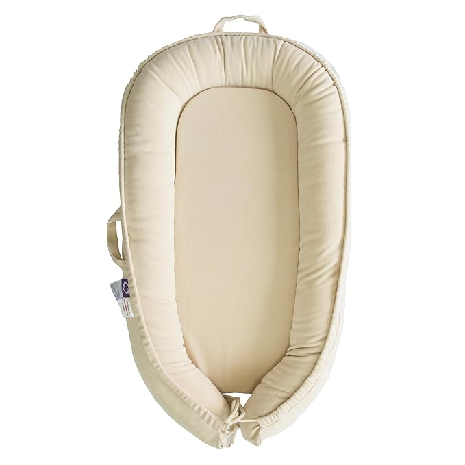 Infant Lounger, Baby Nest Cover for Baby Girls & Boys, Newborn Essentials for Baby 0-18+ Months, 100% Cotton Breathable(CreamyWhite, Corduroy)-CubbioJoy