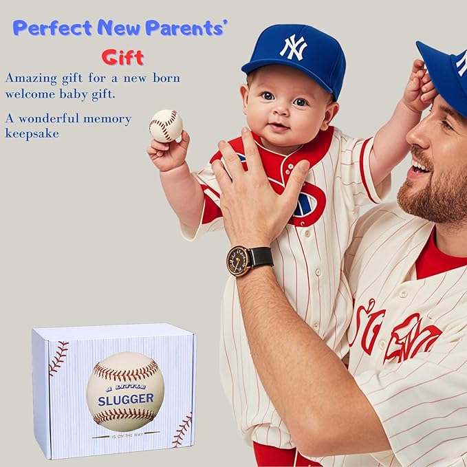 Baby Handprint & Footprint Kit with Photo Frame, Baseball Stand & Display Case – Perfect Newborn Keepsake, Baseball Baby Shower Gifts New Dad First Parent's Father's Day Gift-CubbioJoy