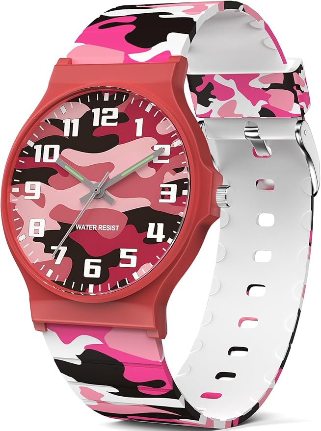 Kids Analog Watch Boys Girls, 30M Waterproof, Sports Watch for Boys, Easy to Read Children's Thin Dial Wrist Watches with Soft Band, for Ages 5-15 Kids Great Birthday Gifts Christmas Day-CubbioJoy