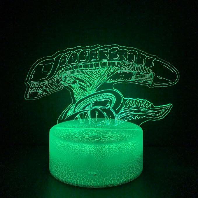 3D Alien Night Light, Monster Illusion Table Lamp with 16 Colors Remote Control Touch Lamp LED USB Night Light Desk Lamps Room Decorations Home Decor Holiday Birthday Light-CubbioJoy