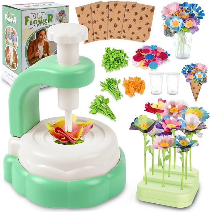 DIY Arts and Crafts Kits for Kids Ages 4-8-12 Flower Bouquet Toys Craft Kit for 4 5 6 7 8 Year Old Girls Ideas Birthday Gift,Classroom Educational Activity Toy for Toddler Kids Boys-CubbioJoy