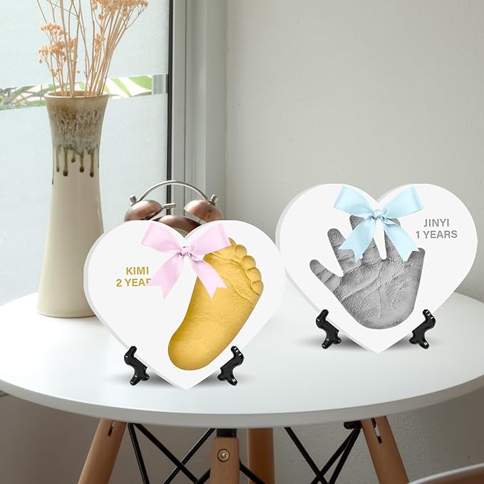 Baby Hand & Footprint Keepsake Kit - Personalized Handprint Footprint Ornament for Newborn Babies, New Mom Gifts, Baby Shower & Registry, Nursery Picture Frame, Pet Paw Print Ornament-CubbioJoy