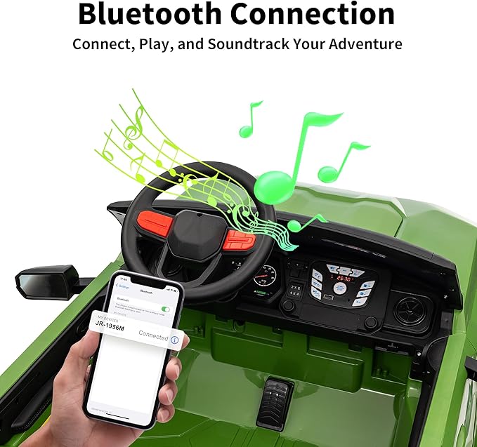 24V 10Ah Ride on Toy for Big Kids, 4WD 2 Seater Electric SUV Kids Car to Drive w/Remote Control, 4x200W Motors - Army Green-CubbioJoy