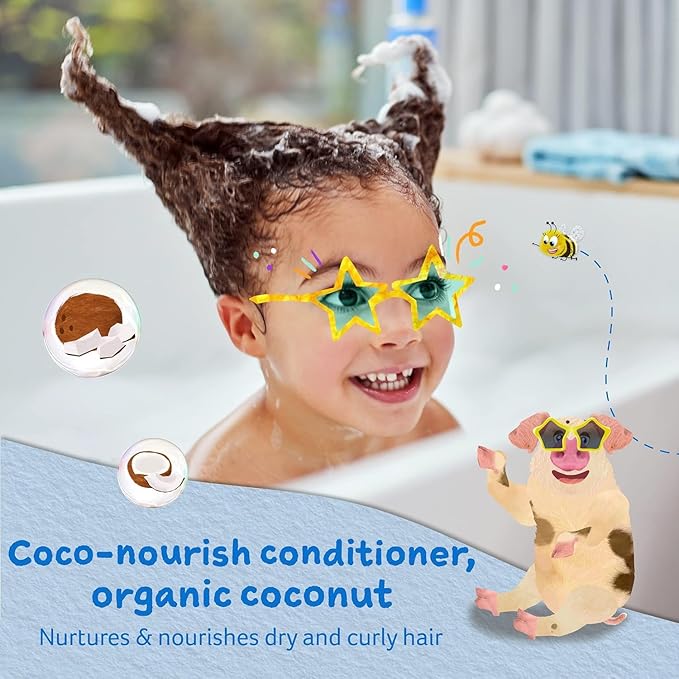 Childs Farm, Kids Coco-Nourish Leave in Conditioner, Organic Coconut ,Curly & Coily Hair, Conditions & Nourishes, Suitable for Dry, Sensitive & Eczema-Prone Skin & Scalp, 4.2 Fl Oz-CubbioJoy