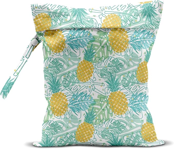 Wet Bag, Wet Dry Bag, Wet Bag for Swimsuit, Travel, Beach, Pool, Diapers, Dirty Yoga Gym Clothes, Makeup Bag, Waterproof Tropical Palm Leaves Decor Jungle Palm Leaf Favors-CubbioJoy