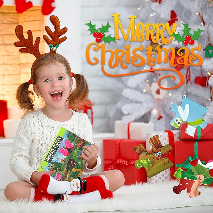 Jumbo Floor Puzzle for Kids, Large Jigsaw Puzzles 35 Piece for Kids Ages 3-5,Preschool Learning & Education Toys, Gifts for 4-8 Year Old Boys and Girls (Insect)-CubbioJoy