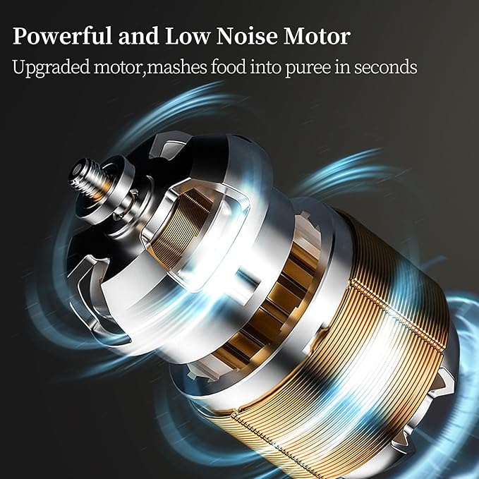 Baby Food Maker Mini Cute and Small Food Processor Puree Blender Grinder Chopper with 2 Glass Bowls(0.6L+0.3L) 8 Blades Electric (Without Battery) -2 Bowls-CubbioJoy