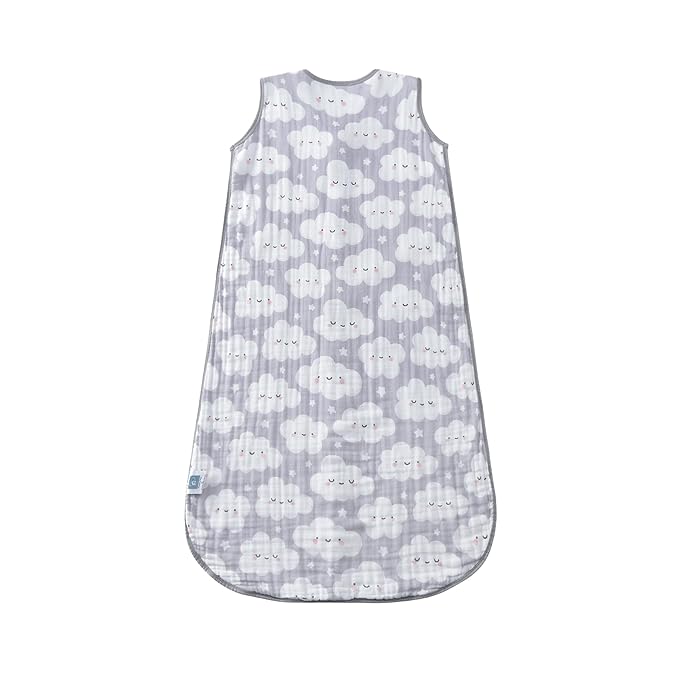 Baby Sleep Sack 2-4 T Baby Wearable Blanket 100% Organic Cotton 0.5 TOG Toddler Sleep Sacks 2- Way Zipper Soft 4 Layers 2T 3T 4T Cloud-CubbioJoy