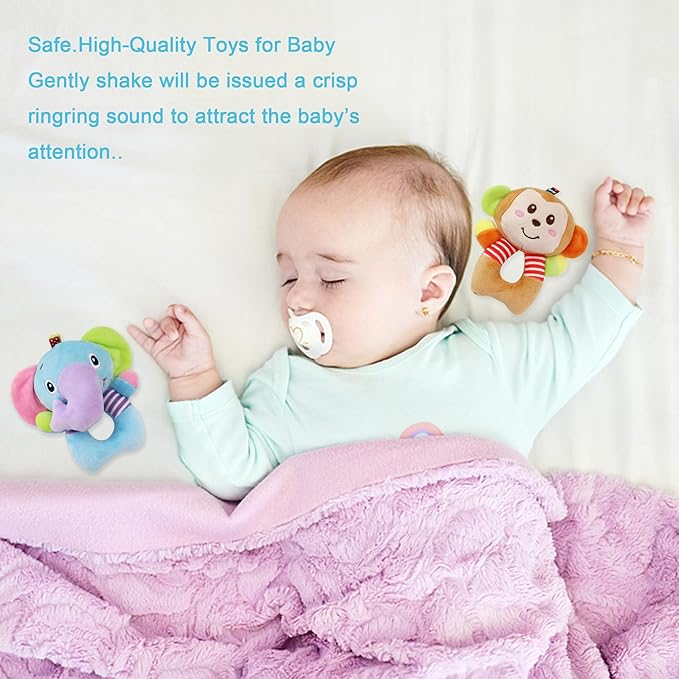 BLOOBLOOMAX Sock rattles for Babies 0-24 Months Baby Animal Foot Finder Educational Toys-CubbioJoy