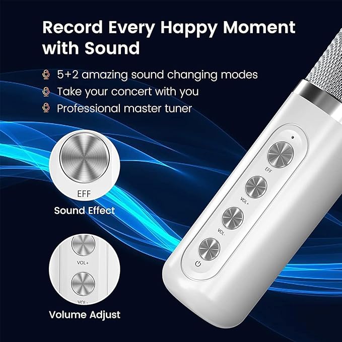 Karaoke Machine for Adults and Kids, Portable Bluetooth Karaoke Speaker with 2 Wireless Microphones for TV, Singing Karaoke for Home Party, Great Gifts for Boys and Girls-CubbioJoy