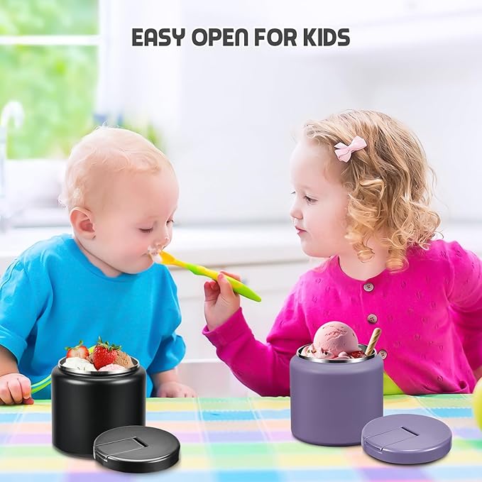 26oz Soup Thermo for Hot Food Kids with Buckle Lid Insulated Vacuum Food Jar Wide Mouth Leakproof Stainless Steel Lunch Container (Purple)-CubbioJoy