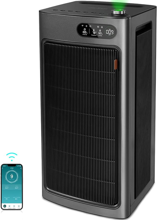 Jafända Air Purifier for Home Office Room Up to 6862 ft², Dual Carbon Air Filter Air Cleaner, Smart Whole House HEPA Air Purifiers Remove 99.97% Dust Pollen Smoke Pet Dander Allergies Mold Odors VOCs-CubbioJoy