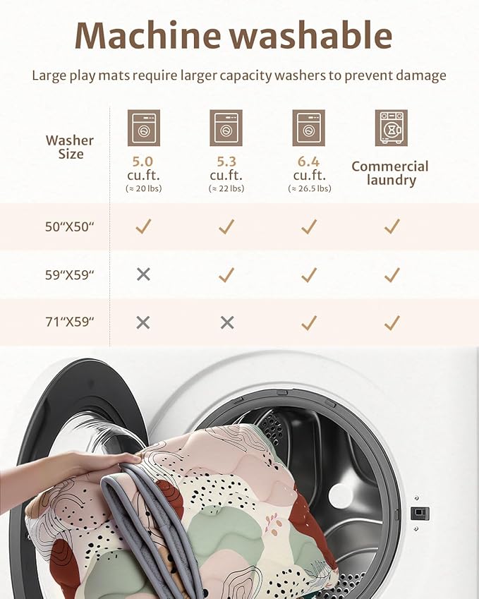 Blissful Diary Baby Play Mats for Floor, 71x59 Inch Thicker Foam Playmats for Babies and Toddlers, Soft Cushioning Baby Crawling Mat, Modern Abstract-CubbioJoy