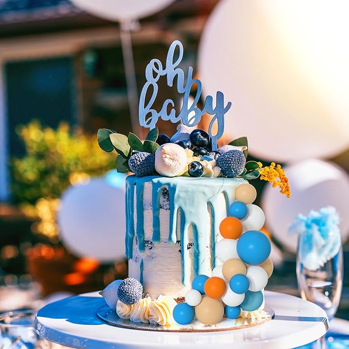 75 Pieces Cake Balls Topper Decorations Foam Cupcake Topper Mini Balloon Cake Topper Balls Cake Picks for Cake Deco Birthday Party Wedding（Orange,Yellow,Blue,White）-CubbioJoy