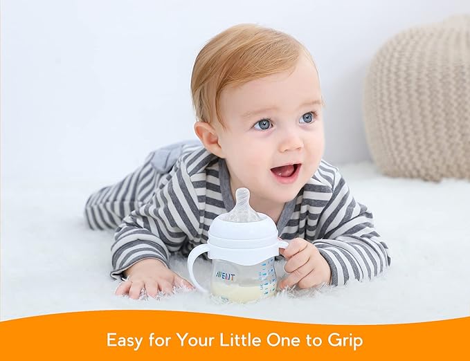 Baby Bottle Handles for Philips Avent Natural Baby Bottles, Compatible Avent Bottle Holder for Baby, 2 Count-CubbioJoy